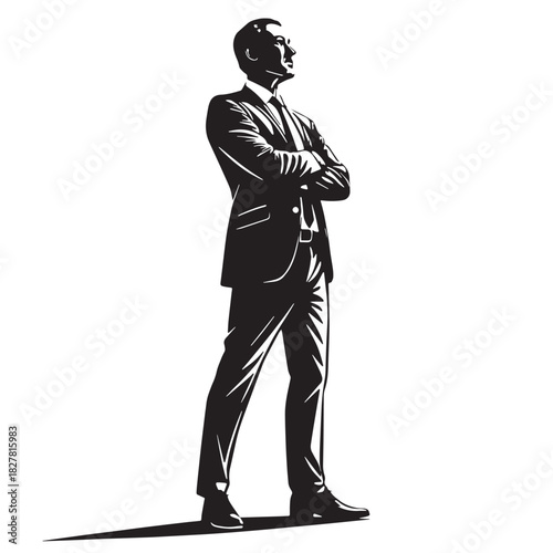 Black management Silhouette Vector, High Quality Illustration on White Background