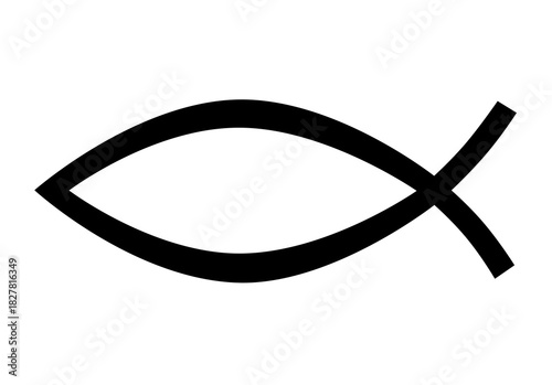 Christian fish. Religious symbol. Faith in Jesus Christ. Christian fish symbol  isolated on white background, Jesus Fish Icon religious sign. God Christ logo .