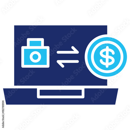 Ransomware Flat Blue Icon