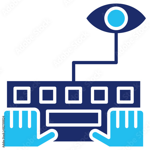 Keylogger Flat Blue Icon