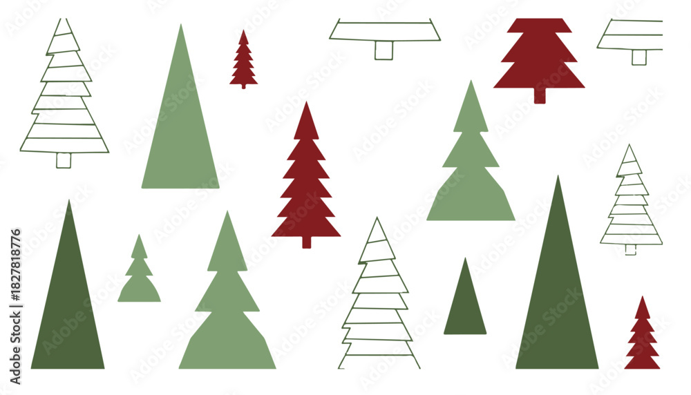 Obraz premium Christmas Tree Pattern Illustration
