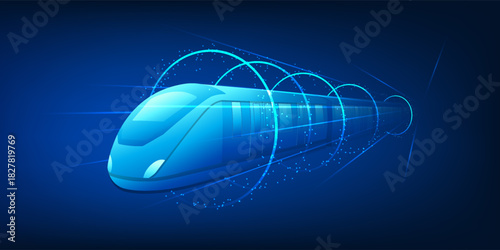 Transport Technology, High Speed Electric Train Through Hyperloop Ring, Smart Public Transit System, Advanced Logistics Network, High Tech Mobility Infrastructure Background
