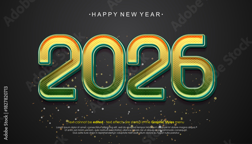 Happy New Year 2026 banner design with gradient colors