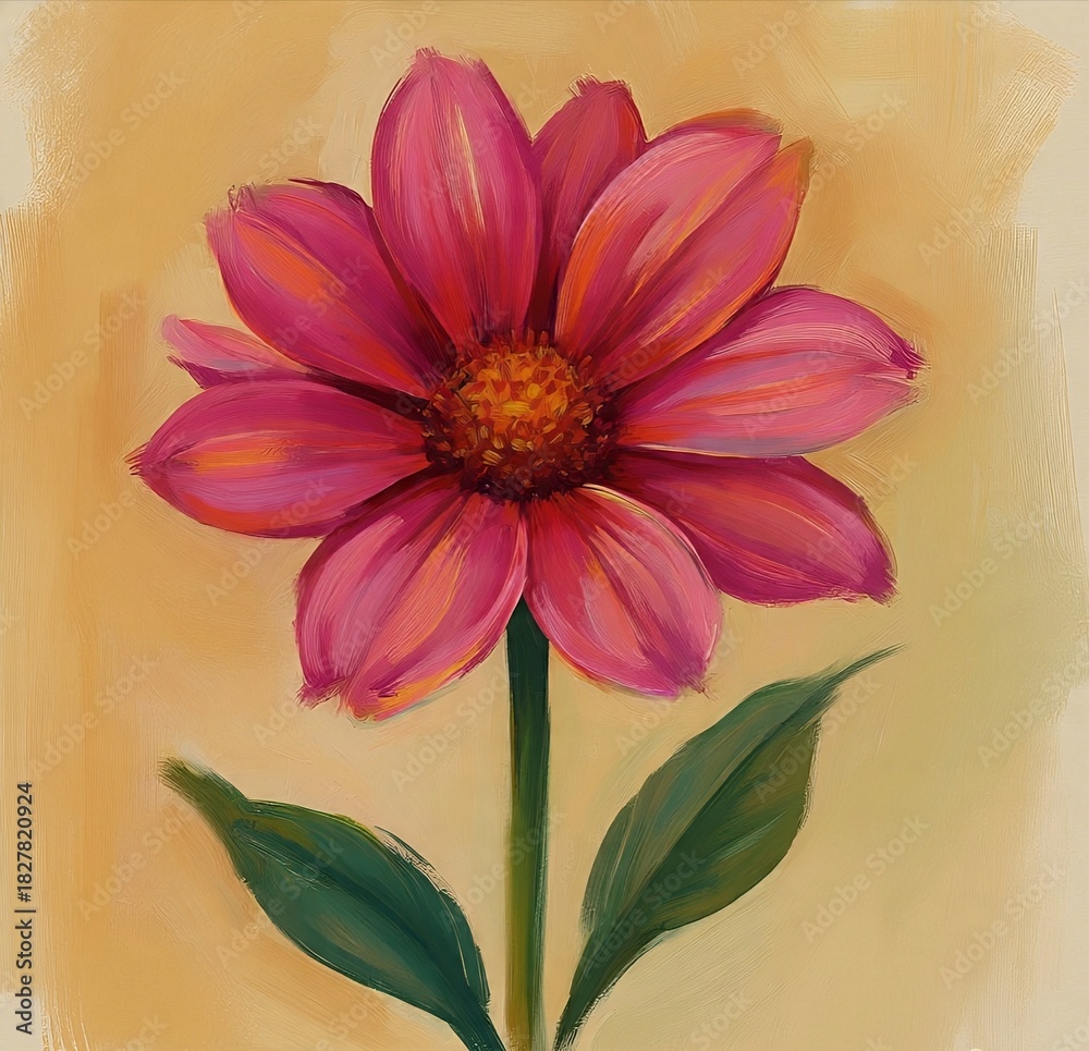 Obraz premium Hand draw bouquet of pink flowers