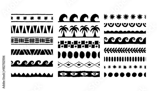 Vector set of hand drawn cut out style frames and borders - abstract design elements for wedding, birthday party invitations, greeting cards, prints, in cut out hand drawn style 