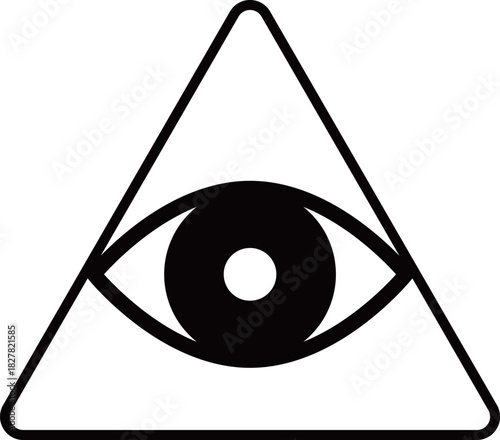 プロビデンスの目のアイコン　モノトーン