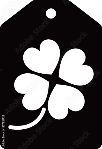 クローバーのお守りアイコン　モノトーン