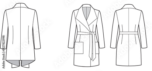 Fitted classic coat with shawl lapel collar