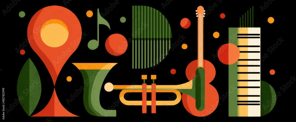 Obraz premium The vibrant black history month jazz concert poster pulses with joy and cultural pride