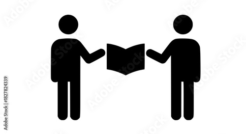 People show book black white icon