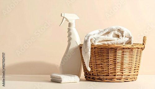 乾燥機とランドリーバスケットを柔らかくぼかして配置したミニマルなランドリーシーンです。
ポスターや広告に最適な広いネガティブスペースを確保しています。
フォトリアルで高解像度の質感が、清潔感と軽やかなレトロムードを強調します。
ブランドビジュアル、キャンペーンデザイン、生活雑貨系の背景素材に最適です。