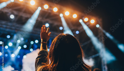 観客が盛り上がる音楽フェスティバルのライブステージ風景