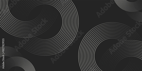 Abstract black and gold background with two circles. Suitable for banner, cover, poster, website, presentation, brochure, flyer, header