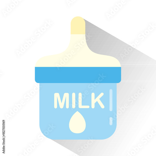 Baby Milk Bottle Flat Design Vector