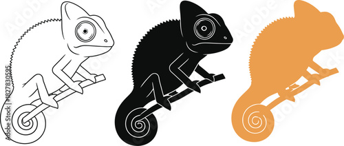 Unique chameleon design elements for creative projects