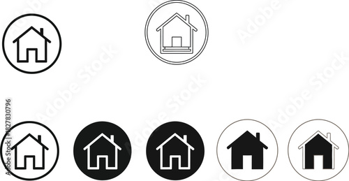 Home icon set for property or real estate designs