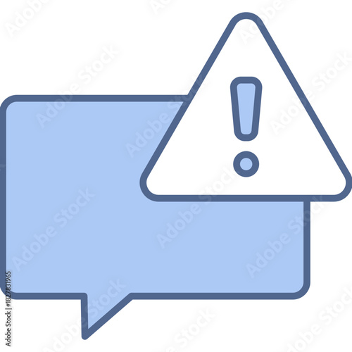 Warning Message Blue Icon