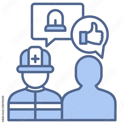 Emergency Communication Blue Icon