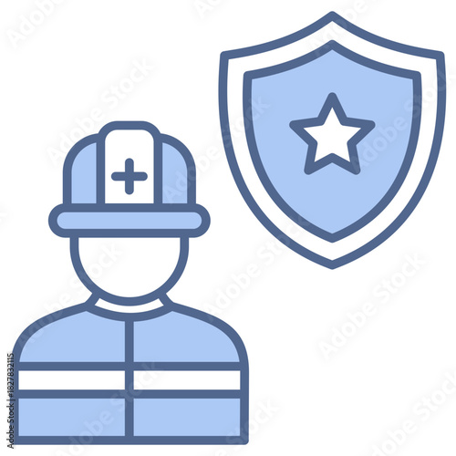 Fire Evacuation Blue Icon