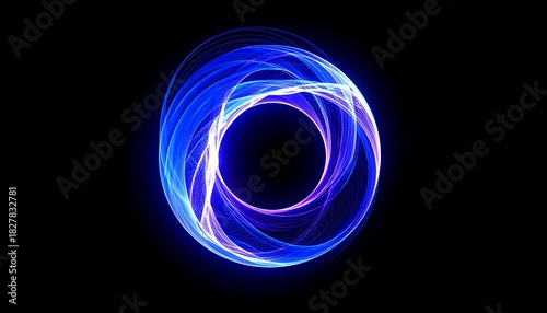 Fototapeta Naklejka Na Ścianę i Meble -  Abstract 3d sphere of purple and blue neon gradient particle waves. Artificial Intelligence concept, virtual assistant, future technology, innovations. Vibrant energy sphere, glowing 3d orb.