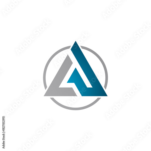 Abstract logo design featuring the letter A in a triangular shape