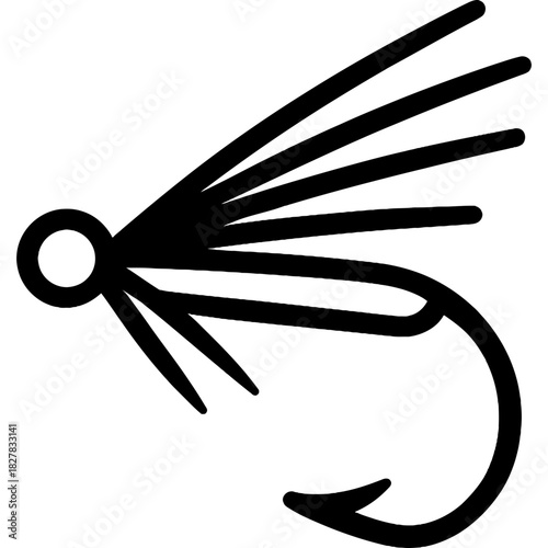 Minimalistic salmon fly icon outline icon