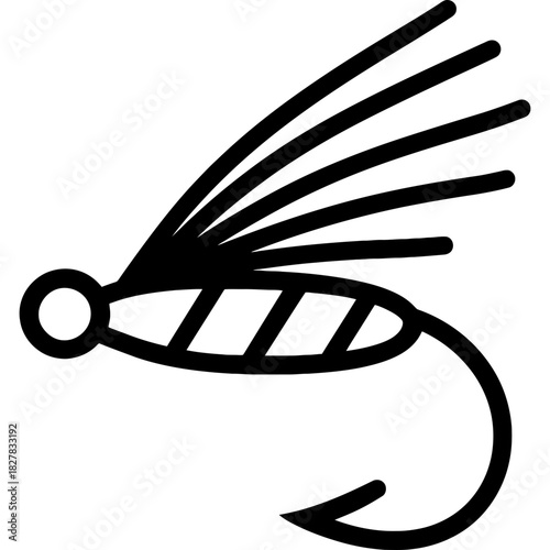 Minimalistic salmon fly icon outline icon