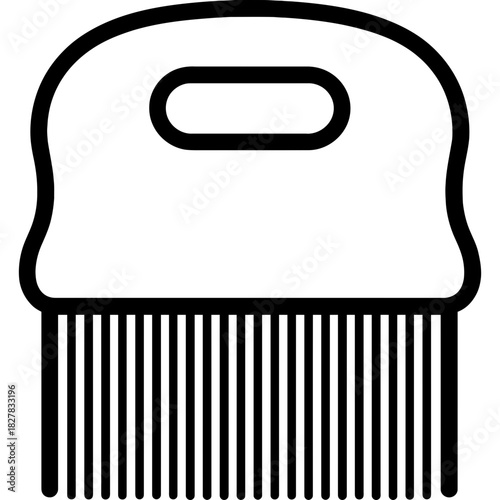 Flea comb grooming tool outline icon vector