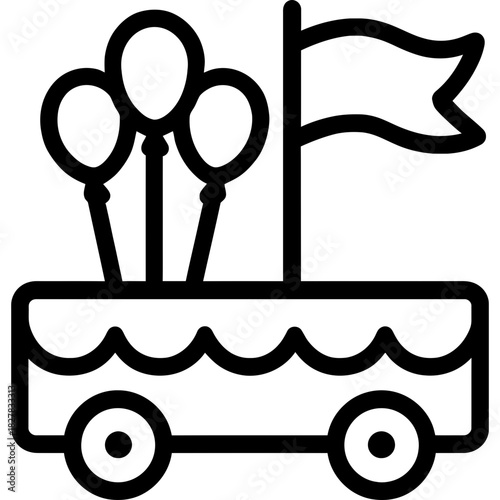 Minimalistic parade float icon design