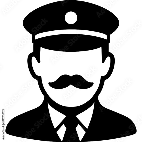 Minimalistic black silhouette of chauffeur