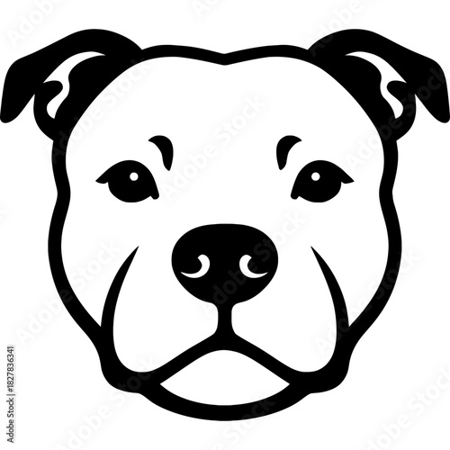 Minimalistic staffordshire bull terrier head silhouette
