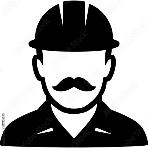 Minimalistic black silhouette of dock foreman