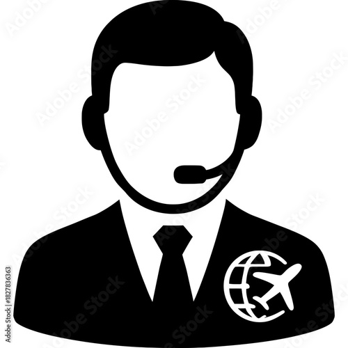 Minimalistic travel agent silhouette