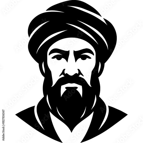 Minimalistic silk caravan master head silhouette