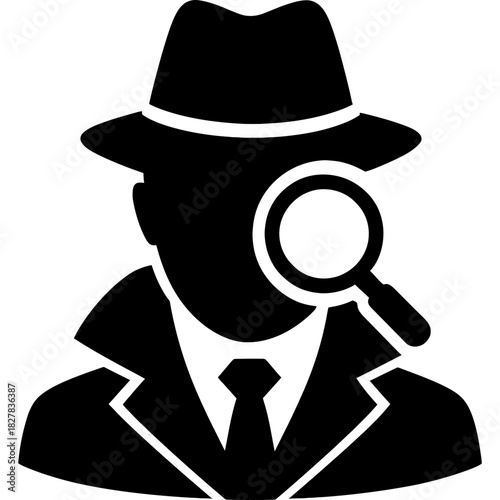 Minimalistic black detective silhouette