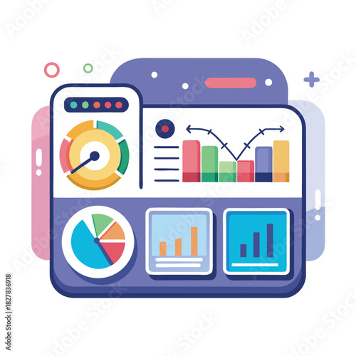 Business Analytics Dashboard UI Vector