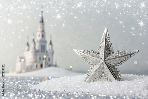 christmas background with snow