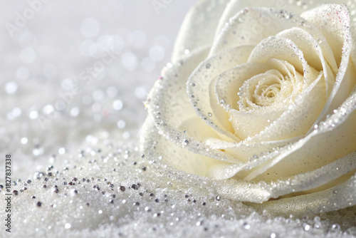 white rose with water droplets