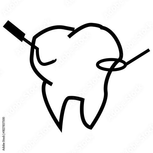 dental care outline icon vector