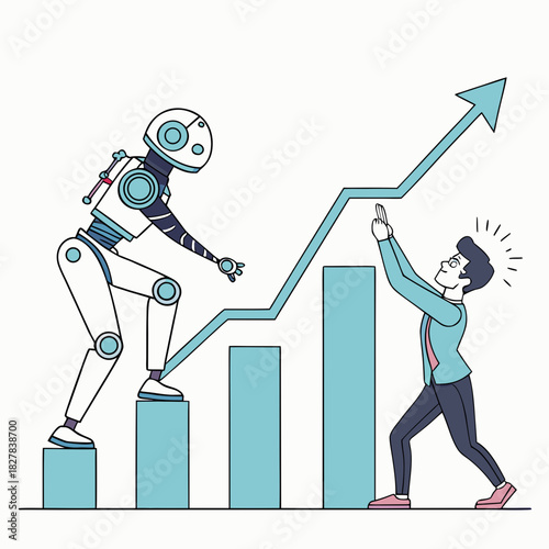 Robot and human collaborate to improve business growth