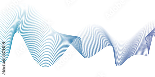 Abstract blue purple gradient flowing wave lines on white background. Modern colorful wavy lines pattern design element. Suit for poster, website, banner, presentation, cover, brochure, flyer, header