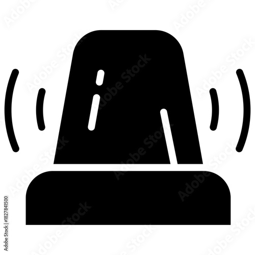 Emergency Alert Glyph Black Silhouette Icon Design Vector - siren light symbolizing emergency response, warning, medical alert, and urgent attention
