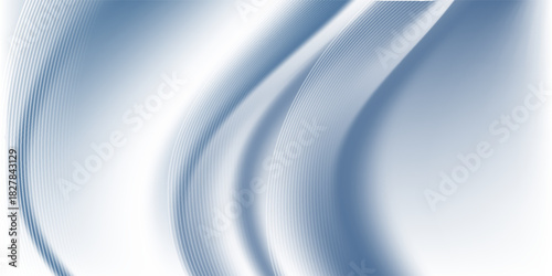 Abstract blue white luxury fabric wave background with copy space. Smooth liquid wave.