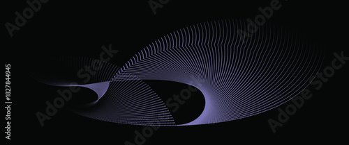 Dynamic monochrome halftone dots: abstract wave patterns for technology and sound, A dynamic particle waves, A halftone gradient on blue background.	
