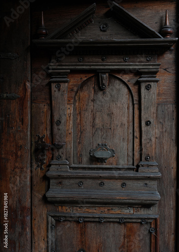 An old wooden door to the house