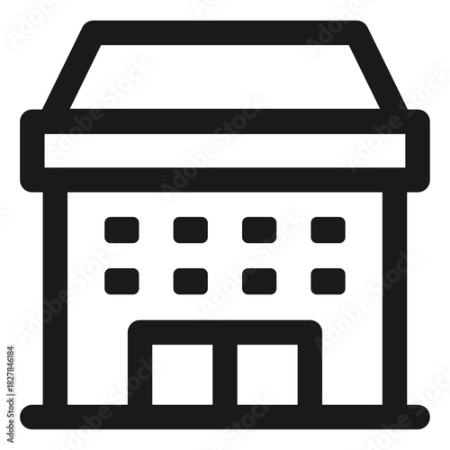 Storefront building icon – retail shop, commercial store, small business, market facade

