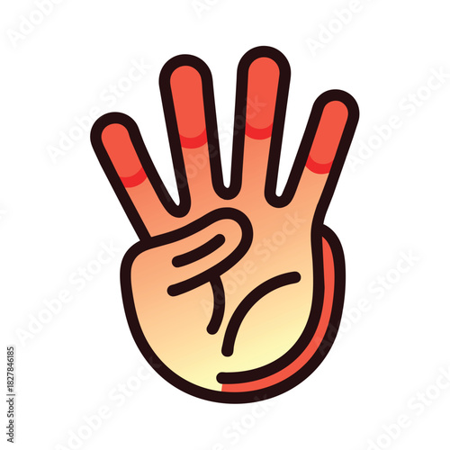 Hand Holding Stop Sign Illustration