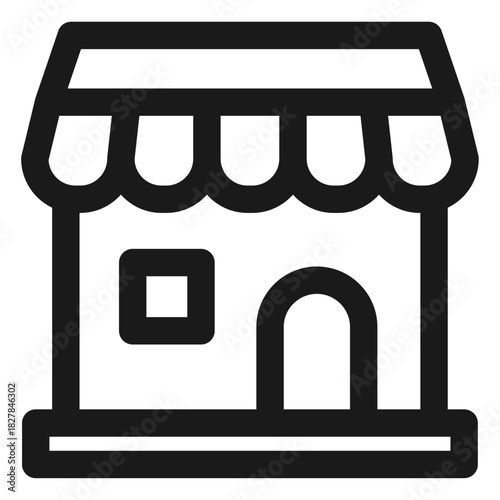 Store building icon – shop front, small business, market, retail storefront
