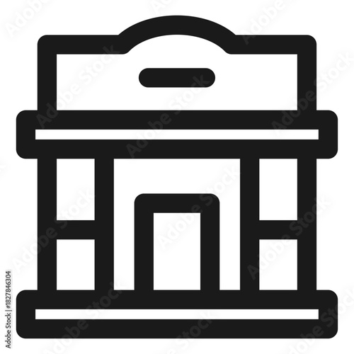 Commercial store building icon – retail shop, small business, storefront facade
