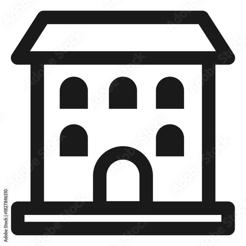 Apartment building icon – multi-story residence, housing complex, real estate property
